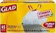 Glad Tall Kitchen Drawstring, White, 13 Gallon, 45 Count