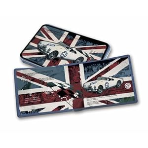 Pochette en cuir avec la Mini et le drapeau Anglais