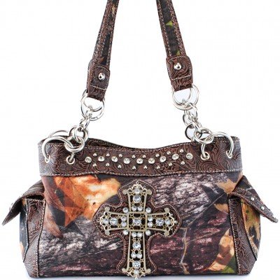Brown Camo Bling Cross