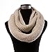 Kobwa(TM) Creamy White WomenComfortable Soft Warm Wool Knit Infinity Scarves Loose Loop Circle Scarf Wrap with Keyring