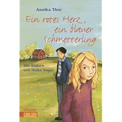 Ein rotes Herz, ein blauer Schmetterling