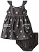 Calvin Klein Baby-Girls Infant Black Printed Top with Diaper Short