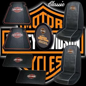 7pc Harley Davidson Classic Car Floor Mat Seat Covers
