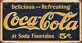 TIN SIGN NOSTALGIC ~ COCA COLA ~ COKE WEATHERED 1910 LOGO