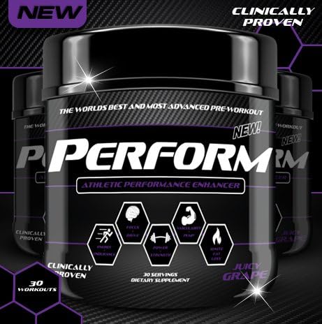 PERFORM Pre Workout Performance Enhancer! The Best Pre-Workout Supplement for Energy, Strength, Pump, Endurance, Focus, Power, Drive & Performance