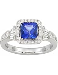 14K White Gold Tanzanite and Diamond Ring -- LIFETIME WARRANTY