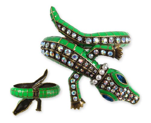 Betsey Johnson Jungle Fever Alligator Bangle Bracelet