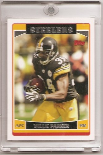 2006 Topps Limited Edition Pittsburgh Steelers Willie Parker Football Card - Mint Condition - In Protective Acrylic Display Case!!