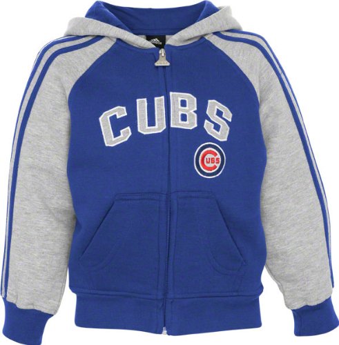 Chicago Cubs Royal Adidas 3 Stripe Full Zip Kids 4-7 Hoodie