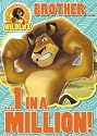 Madagascar Escape 2 Africa 'Brother' Birthday Card with badge