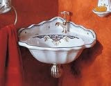 Herbeau 0102021 Moustier Polychrome Powder Room Neptune 18 Wall Mounted Corner Lavatory Sink 0102