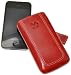Suncase Ledertasche (Lasche mit Rückzugfunktion) für Iphone 4 / 4S Rot
