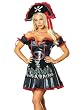 Women's Pirate Costume Captain Jackie 3 Piece Set Dress Apron and Hat