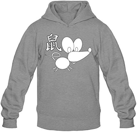 KPDYOD Mens Custom 100% Cotton Chinese Horoscope Animal Rat Hoodies