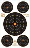 40 Pack - 10x16" Reactive Splatter Target 5 Bulls-eyes Per Target - Multicolor - Total of 200 Targets on All 40 Sheets