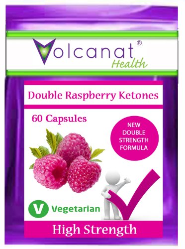 Volcanat Health - 60 Double Raspberry Ketone capsules pills pack - HIGH STRENGTH - Weight Management Diet Supplement + Weightloss Advice*
