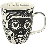 Karma, by Stephen Joseph Boho Black and White Sugar Skull Mug, Multicolor