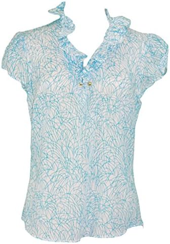 Elizabeth Mckay Women's Cap Sleeve Elizabeth Shirt 8 Blue Grass