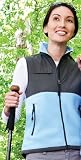 Cienna Women's panda fleece vest with nylon paneling
