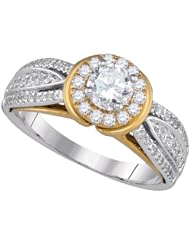 1.01CTW-DIA 0.50CT-CRD BRIDAL RING