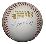 Hideki Okajima Autographed 2007 World Series Baseball W/PROOF, Picture of Hideki Signing For Us, Boston Red Sox, World Series Champions
