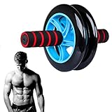 Kingmas 超静音 腹筋ローラー エクササイズローラー 膝を保護するマット付き (ブルー) [並行輸入品]