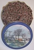 Scott's Cakes Mini Chocolate Covered Pretzels with Christmas Color Non-Pareils in a Homestead Tin