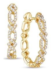 10K Yellow Gold Round Brilliant Cut Diamond - Huggies Channel Set Round Circle Hoop Earrings - (1/2 cttw.)
