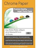 Chroma - A4 Duo Double Sided Matte/Matte Inkjet Photo Paper - Premium Grade 220gsm (200 Sheets)
