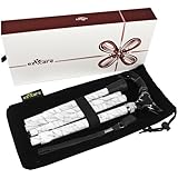 Ez2care Luxury Adjustable Folding Cane with Carrying Case, Black and White Geometric Pattern