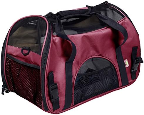 Large Pet Carrier Soft Sided Cat Dog Comfort Travel Tote Shoulder Bag (Red)