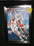 Russell Westbrook Oklahoma City Thunder Signed Autographed Framed and Matted Canvas Painting Upper Deck Litho Coa Matching Numbers Rare UDA