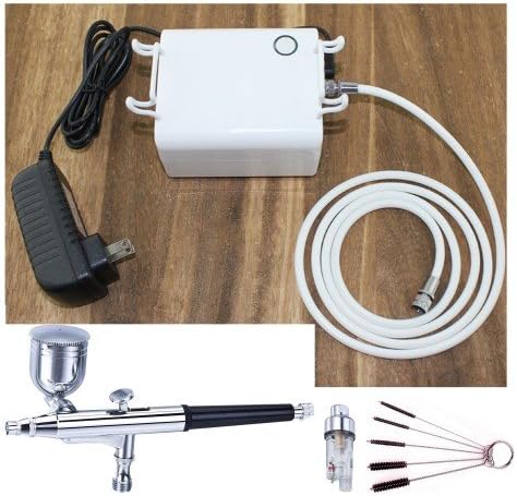 ABESTAIR New Dual action Side Feed airbrush Real Auto start Auto stop function Led touch screen on/off switch compressor Complete kit Beginner Start kit for airbrush model Spraying