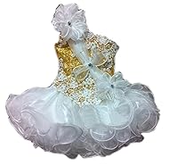 Toddler  Beaded Lace   Ball Gown Pageant Dress  With Ruffles