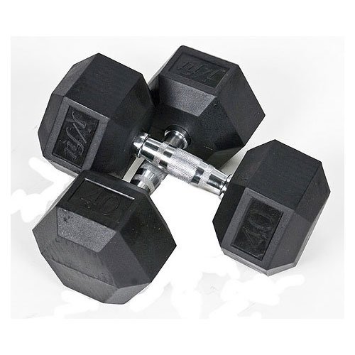 511HdBZxUFL JFit Rubber Coated Hex Dumbbells   40 lb. Pair