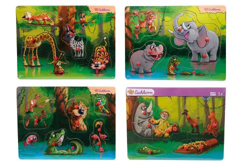 Eichhorn 100003504 - Steck-Puzzle, 4-sortiert