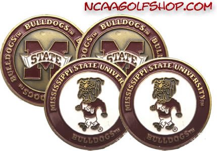 Mississippi State Bulldogs Golf Ball Markers