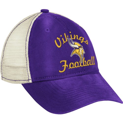NFL Women's Fan Gear Classic Slouch Mesh Back Hat - EQ60W (Minnesota Vikings, One Size Fits All)