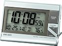 Seiko Advanced Technology Travel Alarm Clock Silver-Tone Metallic Case #QHR016SLH
