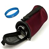 Burgundy Wine Red VG Classy Style Lushly Neoprene Camcorder Pouch for JVC GZ-E200 1080p High-Definition Everio Digital Video Camcorder Camera + SumacLife TM Wisdom Courage Wristband