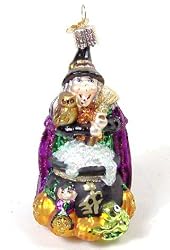 Witch with Cauldron Ornament Halloween Old World Christmas
