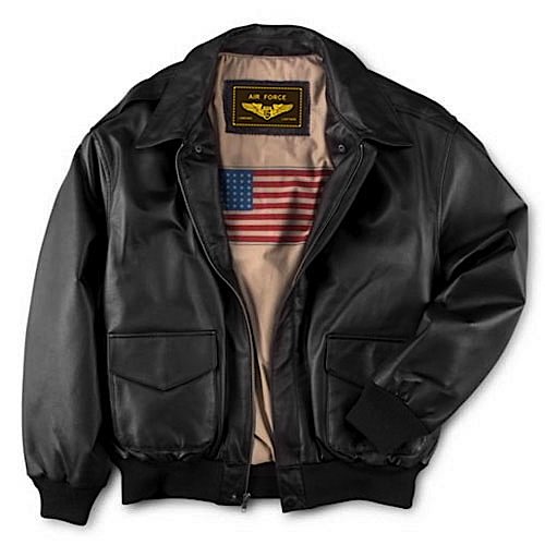 Landing Leathers Men's Air Force A-2 Flight Leather Bomber Jacket - Black L