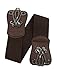 uxcell Women Elastic Cinch Belt Metal Buckle Flower Decor Leather Width 2.4 Inches Dark Brown L