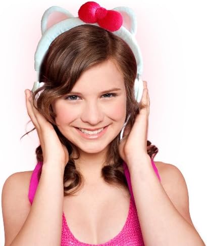 White Kitty Plushy Animal Headphones for iPhone, iPad and Android Smart Phones and Tablets..