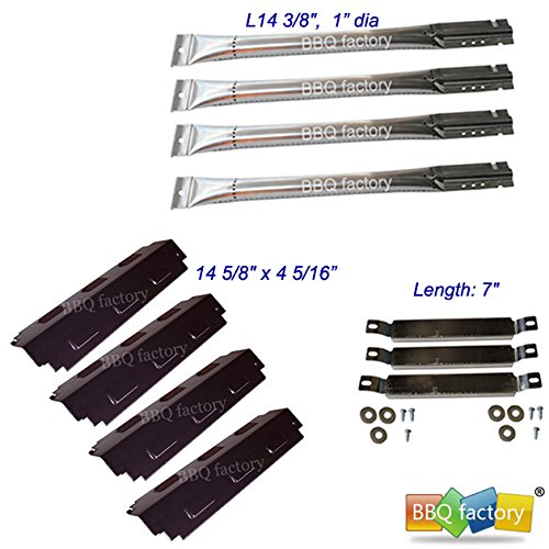 Replacement Charbroil 463420507,463420509, 463460708, 463460710 Gas Grill Stainless Steel Burners, Carryover Tubes, Porcelain Steel Heat Plates