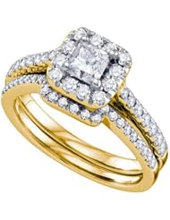 1.00 CT DIAMOND 0.43 CT CENTER PRINCESS BRIDAL SET