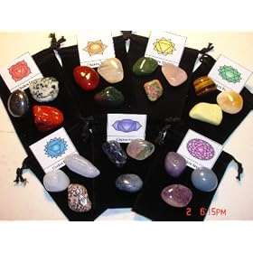 Chakra Balancing Healing Kit 21L Natural Tumbled Stones Reiki & Using Feng Shui