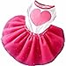 HP95 Small Size Dog Dress,Puppy Pet Princess Tutu Dress Dog Wedding Dress with Peony for Dog Cat (L, Hot Pink)