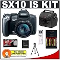 Canon PowerShot SX10 IS 10MP Digital Camera with 20x Wide Image Stabilized Zoom + Cameta Bonus Accessory Kit