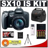 cheap Canon PowerShot SX10 IS 10MP Digital Camera with 20x Wide Image Stabilized Zoom + Cameta Bonus Accessory Kit